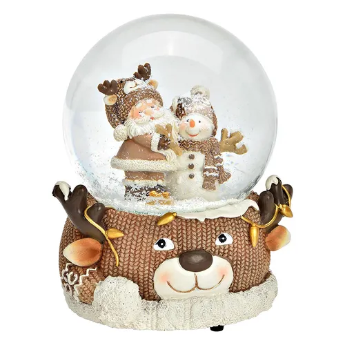 15cm Musical Teddy Bear Snow Globe image