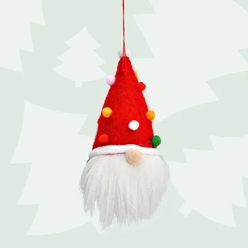Tinsel Wintermoss | 14cm Felt Gnome Hanging Decoration