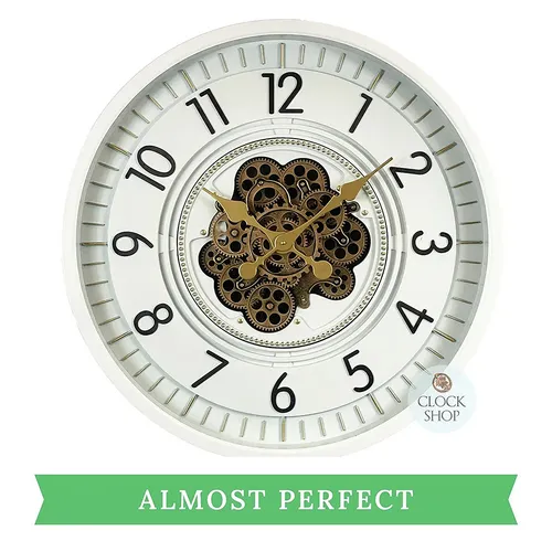 53cm Celestial White Moving Gear Wall Clock By COUNTRYFIELD (Cosmetic Imperfections) image