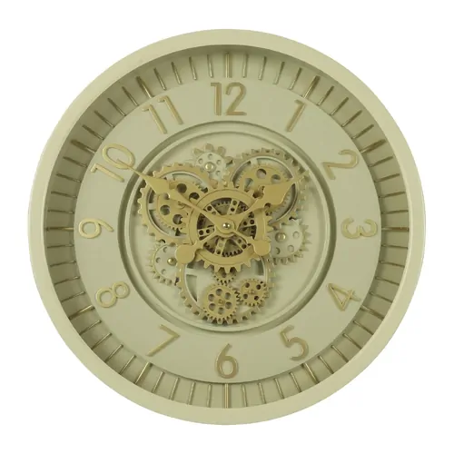 66cm Celestial Cream Moving Gear Wall Clock By COUNTRYFIELD image
