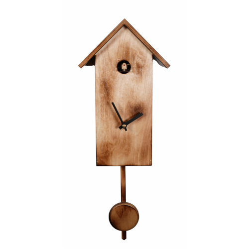 Brown Bird House Battery Modern Cuckoo Clock With Burnt Finish 29cm By ENGSTLER image