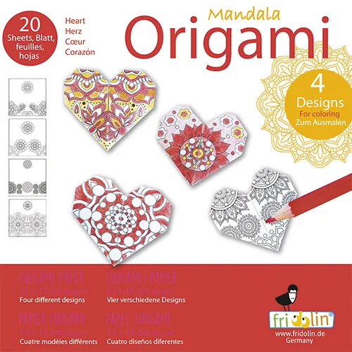 Mandala Colouring Origami- Heart image