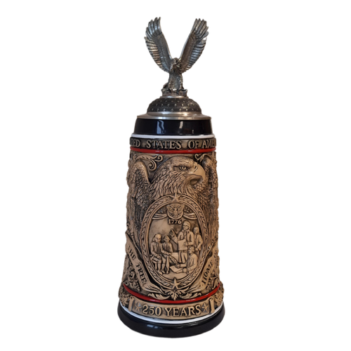 250th Anniversary Of The United States Of America Beer Stein With Pewter Eagle Lid 1.2L By KING image