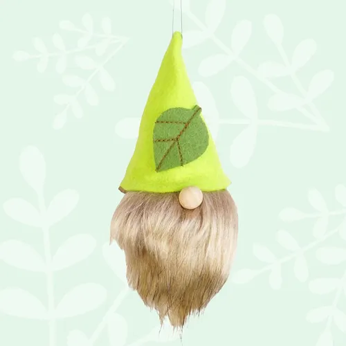 Leif Everleaf | 13cm Gnome Hanging Decoration | Green