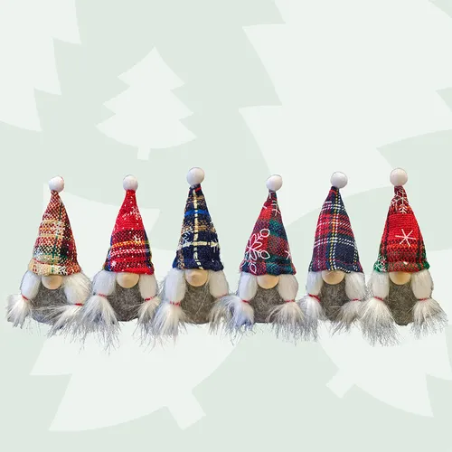 The Tartan Sixters | 10cm Tartan Hanging Gnome With Pigtails - Assorted Designs image