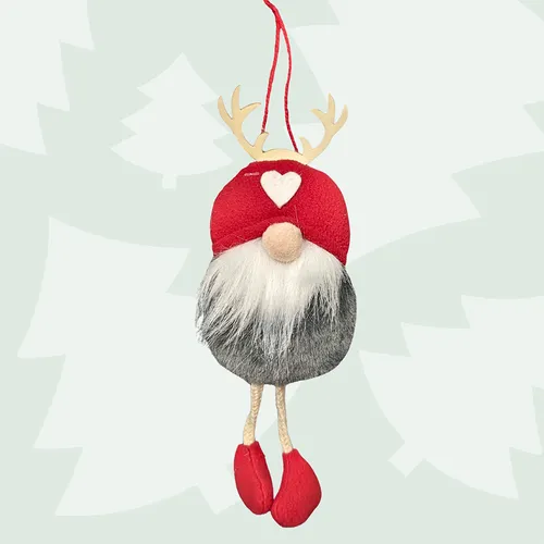 Sven | The Woodland Reindeer Duo | 14cm Reindeer Gnome Hanging Decoration