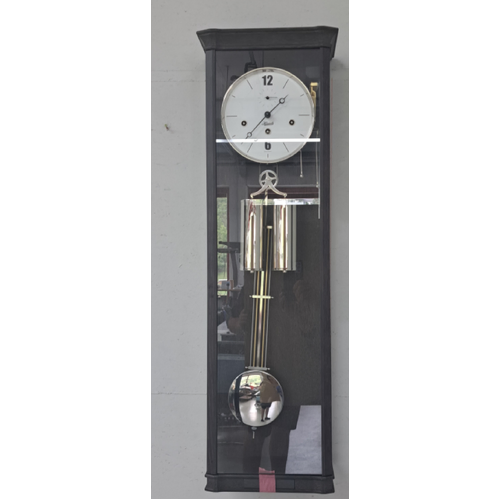 87cm Black 8 Day Mechanical Regulator Wall Clock With Modern Dial By HERMLE image