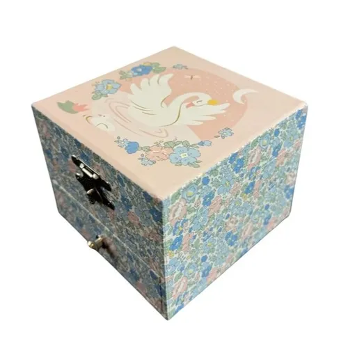 Swan Musical Jewellery Box With Ballerina (Invitation To Dance) image