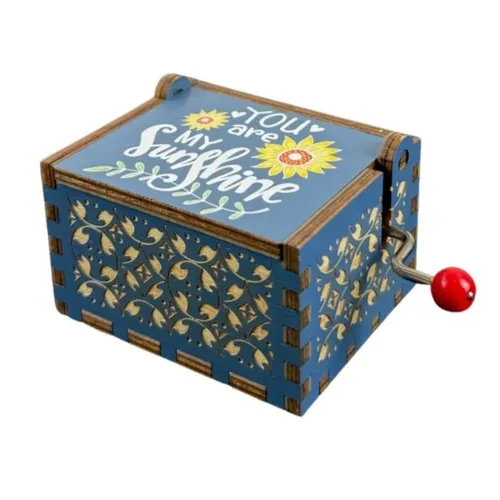 Wooden Hand Crank Music Box- You Are My Sunshine image