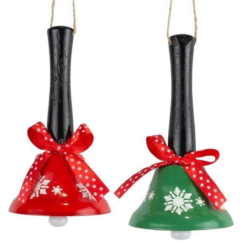 12cm Metal Christmas Bell Hanging Decoration- Assorted Designs image