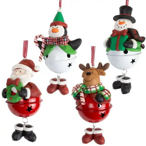 12cm Christmas Bell Figurine Hanging Decoration- Assorted Designs image