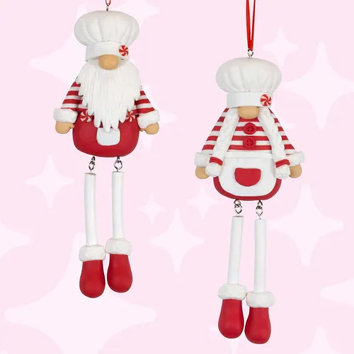 16cm Red & White Chef Gnome Hanging Decoration - Assorted Designs image