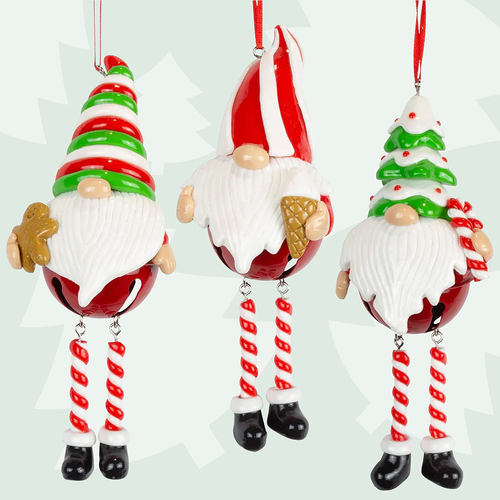 15cm Christmas Bell Gnome With Dangle Legs Hanging Decoration - Assorted Designs image