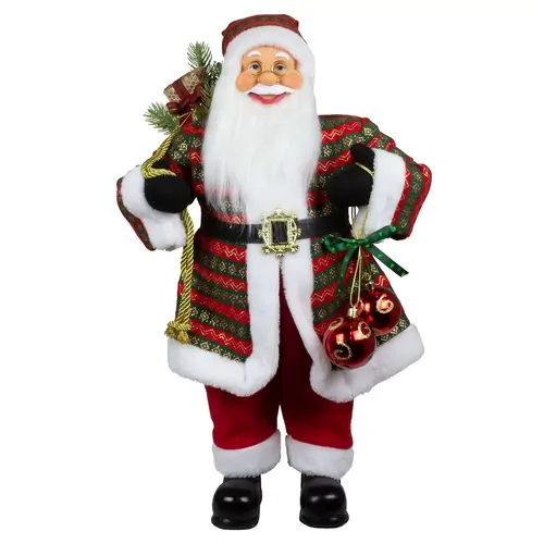 60cm Standing Santa Claus Holding Baubles image