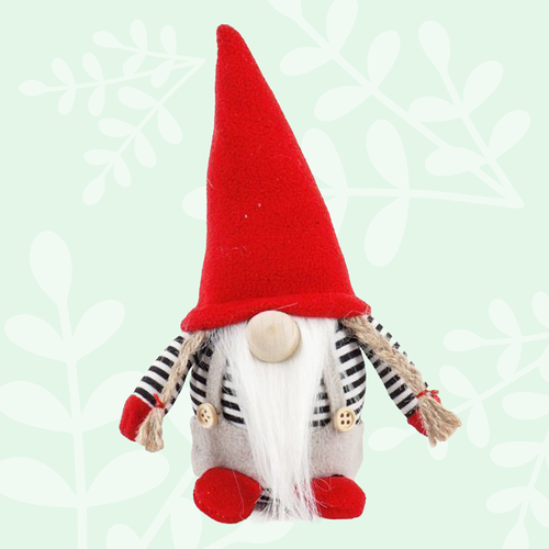 19cm Gnome With Red Hat & Stripey Clothes image