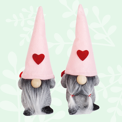 20cm Felt Gnome Holding Heart Behind Back | Boy
