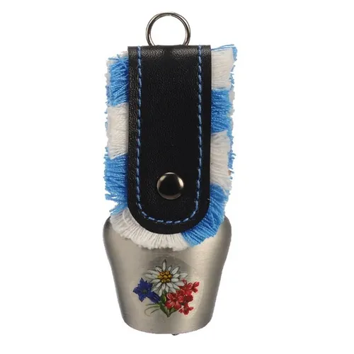 3.5cm Metal Bell With Fringed Blue Strap image