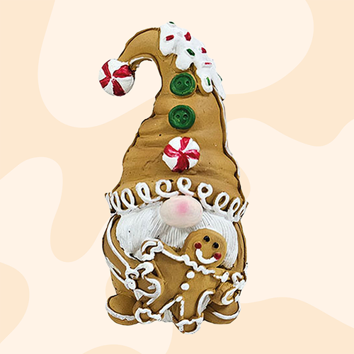 11cm Gnome Holding Single Gingerbread