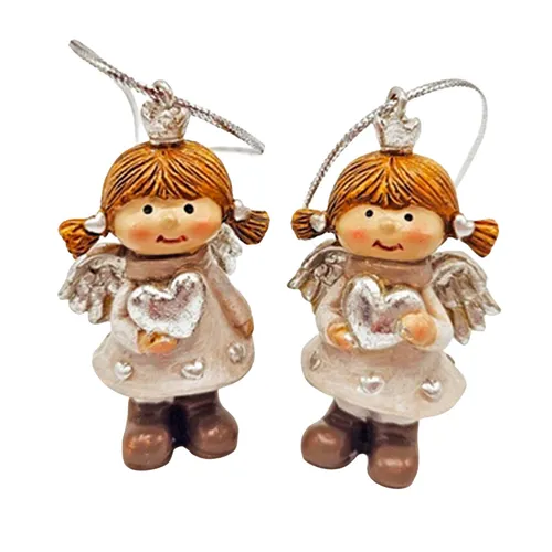 5.5cm Angel Holding Heart Hanging Decoration- Assorted Designs image