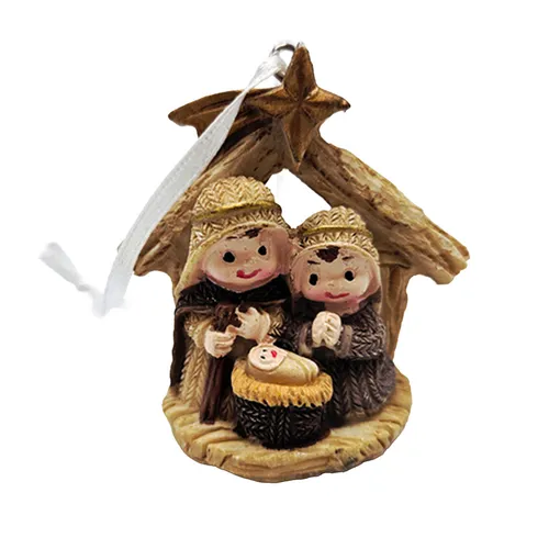 6cm Nativity Scene Hanging Decoration image