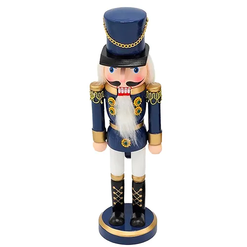 25cm White & Blue Soldier Nutcracker image
