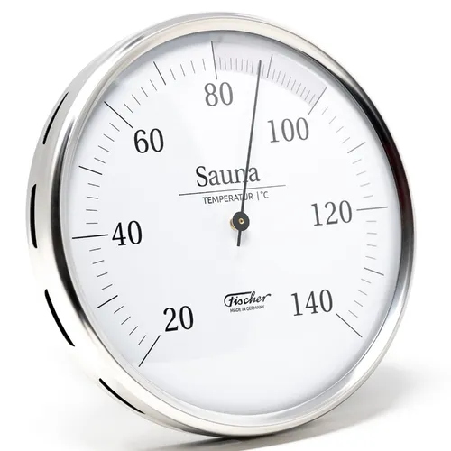 16cm Chrome Sauna Series Thermometer By FISCHER image
