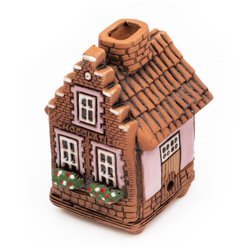 8.5cm Pink Chocolatier Ceramic House German Incense Burner image