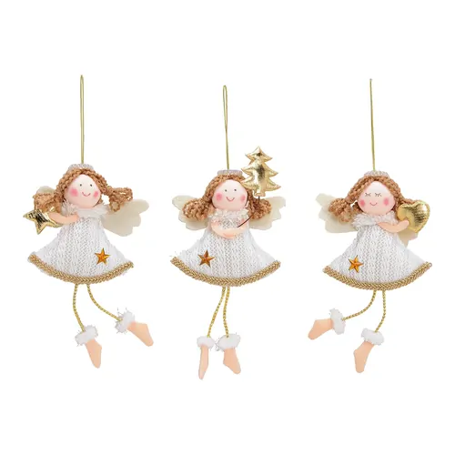 15cm Fabric Christmas Angel Hanging Decoration- Assorted Designs image