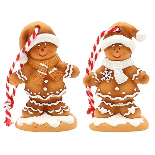 8cm Gingerbread Man Hanging Decoration- Assorted Designs image