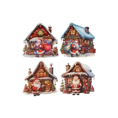 7cm 3D Christmas House Fridge Magnet- Assorted Designs image