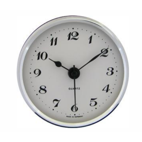 6.6cm Silver Clock Insert With White Dial & Arabic Numerals image