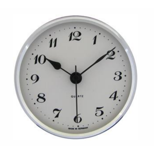 7.2cm Silver Clock Insert With White Dial & Arabic Numerals image