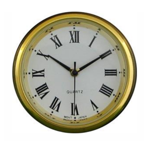 3.5cm Gold Clock Insert With White Dial & Roman Numerals image