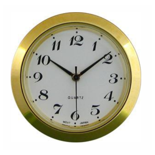 3.65cm Gold Clock Insert With White Dial & Arabic Numerals image