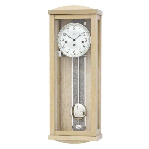 66cm Oak 8 Day Mechanical Chiming Wall Clock By AMS image
