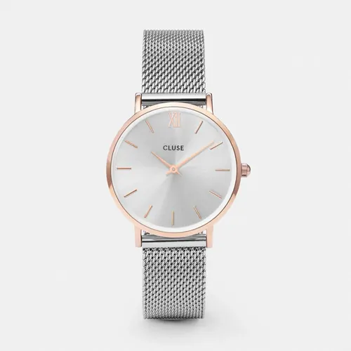33mm Minuit Womens Quartz Watch With Rose Gold Case & Stainless Steel Mesh Band By CLUSE image