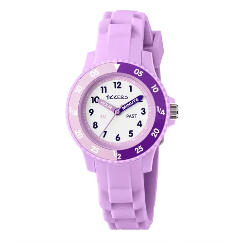 Time Teacher Lilac Youth Quartz Watch With Silicone Strap By TIKKERS image