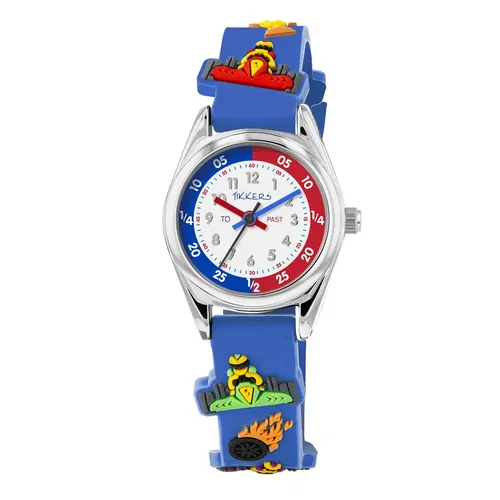 Time Teacher 3D Blue & Red Racing Car Kids Watch With Silicone Strap By TIKKERS image