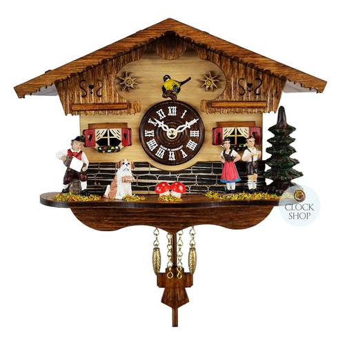 Black Forest Battery Chalet Kuckulino With Mountain Dog 16cm By TRENKLE