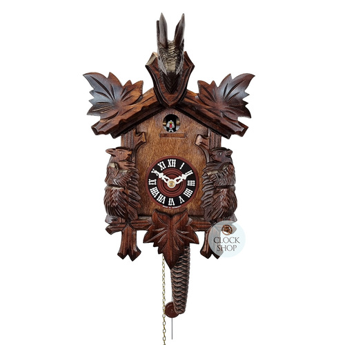 Goat & Marmot 1/4 Hour 1 Day Mechanical Carved Cuckoo Clock 28cm By TRENKLE image