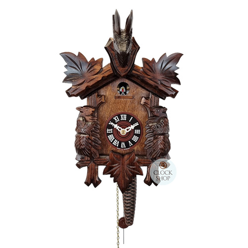 Goat & Marmot 1/4 Hour 1 Day Mechanical Carved Cuckoo Clock 28cm By TRENKLE