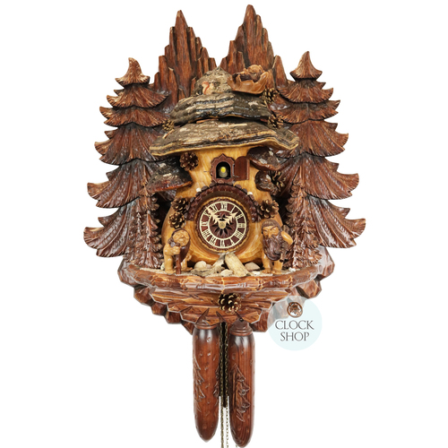 Dwarf House 8 Day Mechanical Mushroom Cuckoo Clock 60cm By GERHARD SCHMIEDER image