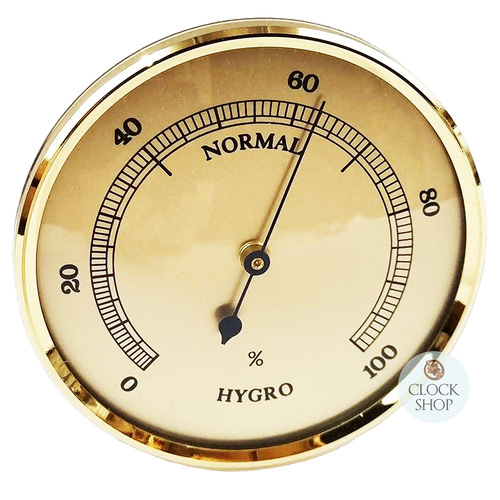 8.4cm Gold Hygrometer Insert With Gold Dial By FISCHER