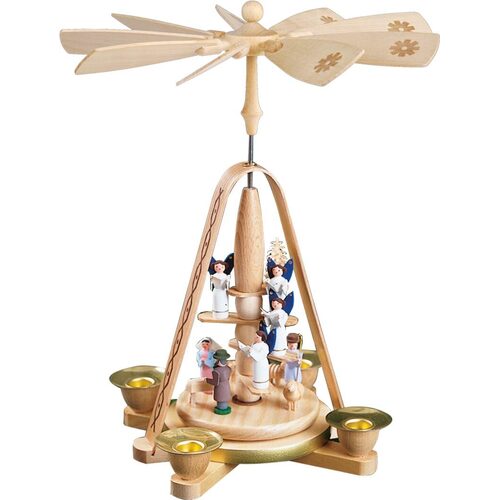 28cm Nativity Scene With Singing Angels Christmas Pyramid By Richard Glässer image