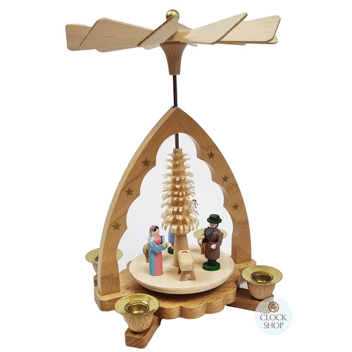 19cm Coloured Nativity Christmas Pyramid By Richard Glässer image
