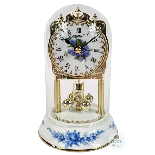 16cm White & Gold Porcelain Anniversary Clock With Decorative Dial By HALLER image