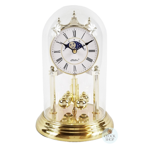 23cm Gold Anniversary Clock With White Dial & Moon Phase By HALLER image