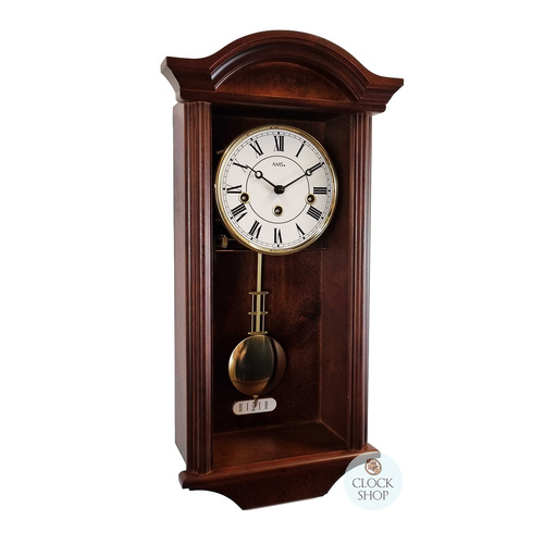 53cm Walnut 8 Day Mechanical Chiming Wall Clock By AMS
