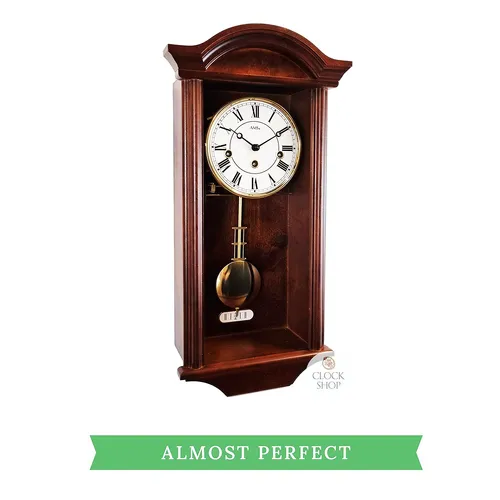 53cm Walnut 8 Day Mechanical Chiming Wall Clock By AMS (Minor Cosmetic Damage In Case) image