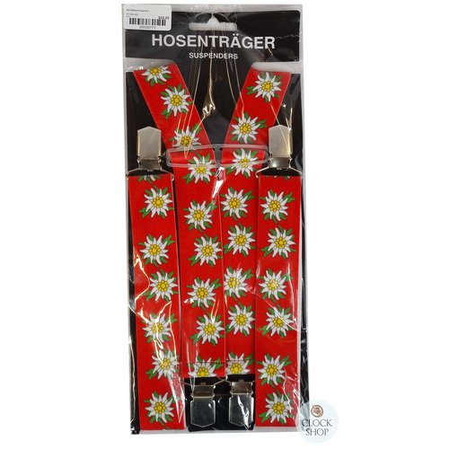 German Suspenders (Red Edelweiss)